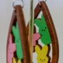 Waterdrop Laser Cut Bunny Cluster Easter Egg Earrings Image 3