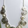 Vintage Handmade Abstract Silver Plated Necklace, Modernist Jewelry Image 4