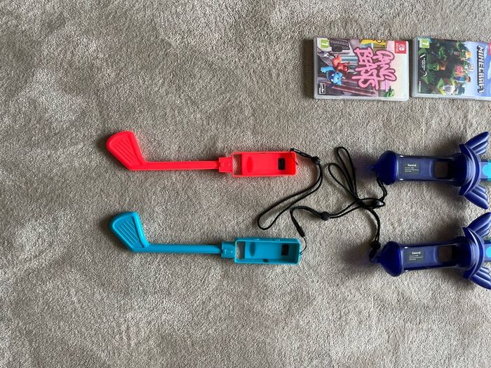 Nintendo Switch accessories and games.