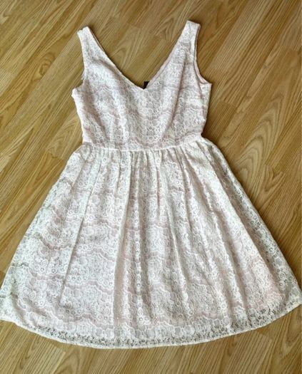 Atmosphere Blush Pink Lace Skater Dress Size 10 NWT Wedding Guest Party Vintage Dress