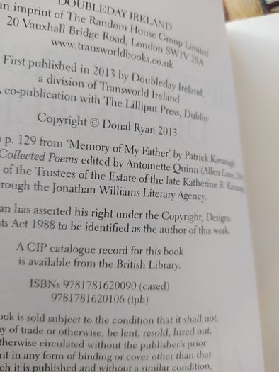 1st edition , signed by Author, the thing about December, by Donal Ryan