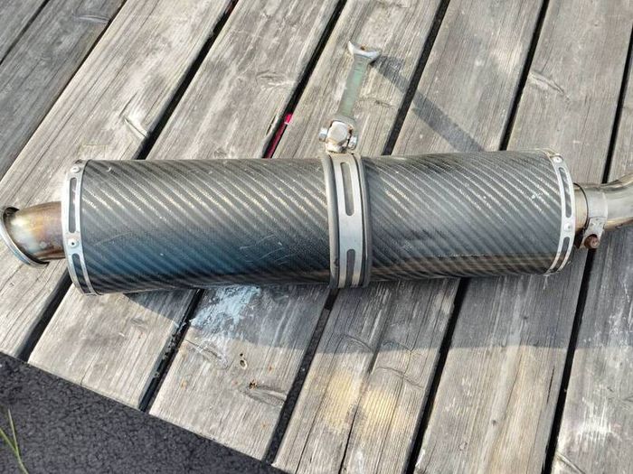 viper racing exhaust carbon fiber oval can with link pipe