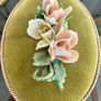 Vintage Pair Genuine Capo di monte 3D Porcelain Floral Wall Plaques with Label Image 9