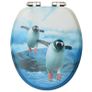 WC Toilet Seats with Soft Close Lid 2 pcs MDF Penguin Design Image 5