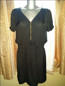 Black dress/tunic Atmosphere with zip size UK16 EUR44 Postage included