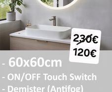 LED Bathroom Mirror Makeup Cosmetic Touch Switch