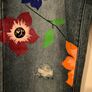Denim Painted Flower Jeans - Size 14/16 Image 3