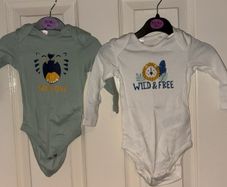 Two wild baby vests 2-6 months