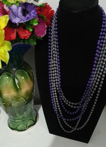 Three Necklaces Purple and Grey
