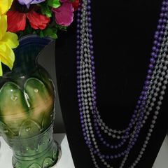 Three Necklaces Purple and Grey