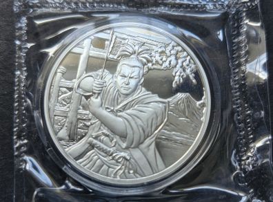 2022 Fiji 1 oz .999 Silver Proof-Like Samurai Coin. Low 10k mintage!