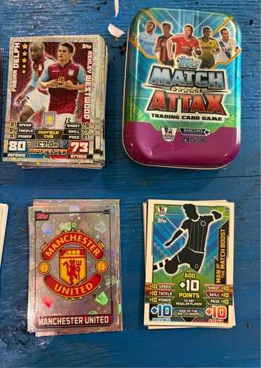 Match Attax Premier League 2014 15 Card Lot Gold Rooney LE, Shiny Inserts & Tin