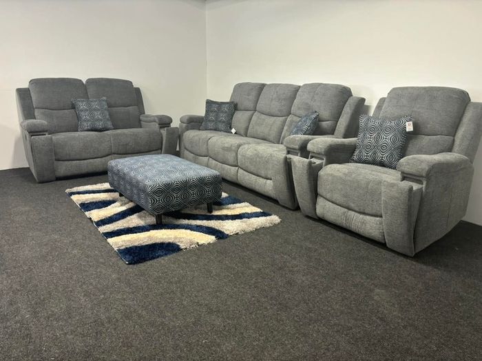 New Hudson Fabric Recliner Sofas with Hidden Cupholders