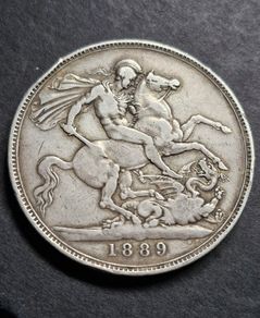 1889 Queen Victoria Silver Crown coin