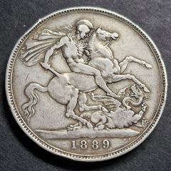 1889 Queen Victoria Silver Crown coin