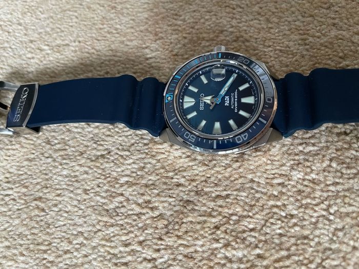 Seiko Prospex Deep Blue Samurai Padi Special Edition 44mm Blue Dial Blue Rubber Strap Watch