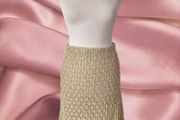 Vintage 1990s Y2K A-Wear gold crochet mini skirt S M boho Irish brand