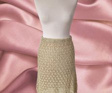 Vintage 1990s Y2K A-Wear gold crochet mini skirt S M boho Irish brand