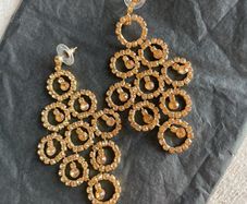 Gold Coloured Crystal Drop Earrings