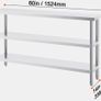Stainless Steel Food Prep Table 35.6x152.4 cm Image 6