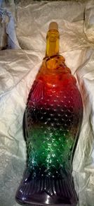 Rainbow trout large vintage fish bottle