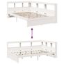 Bookcase Bed without Mattress White 90x190 cm Solid Wood Pine Image 9
