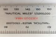 Nautical mile ruler Long Ruler- 530mm perspex