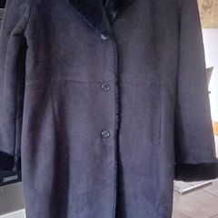 M&S ladies black faux suede coat