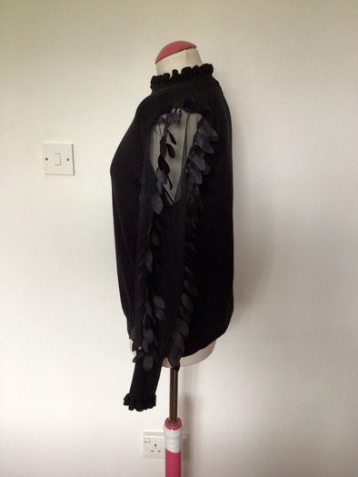 Stunning Quiz Black Jumper see through detailed arms size L includes post