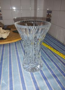 vintage cut crystal flower vase,