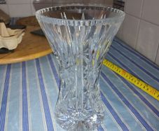 vintage cut crystal flower vase,