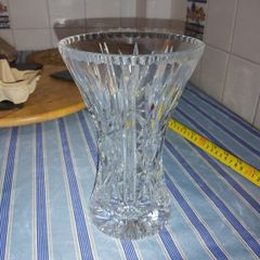 vintage cut crystal flower vase,