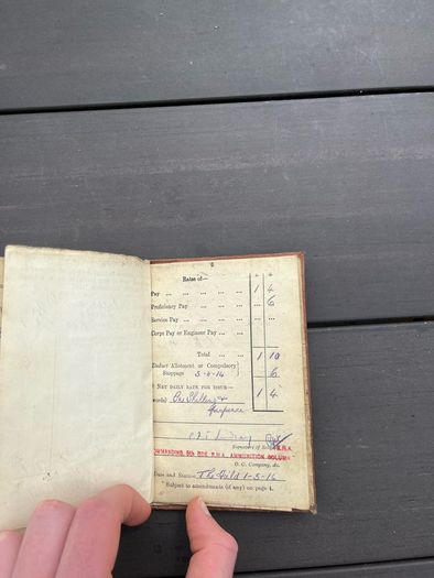 WW1 British Old contemptible 1914 original paybook and paperwork grouping