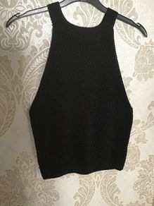 Black Halter Neck Top Size 12