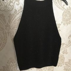 Black Halter Neck Top Size 12
