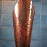 Tall solid Copper Arts and Crafts hammered Vase Image 2