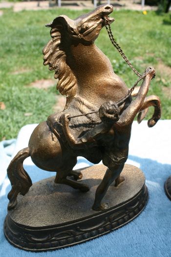 A Pair Of Antique  Marly Horses 7" X 8,4"