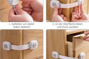 Premium Baby Cabinet Lock, Pack of 6 Child Safety for Cupboard, Drawers, Refrigerator, Toilet Seat with Strong Adhesive, No Drilling Required Cupboard Lock