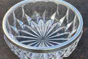 Vintage crystal bowl with sterling silver rim