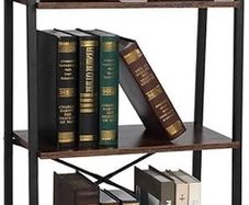 Ladder Shelf, 5-Tier Industrial Ladder Bookcase, Ladder Bookshelf Bookcase for Living Room, Office, Rustic Brown and Black, 56x32x172cm