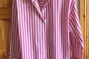 Zara Ladies 100% Cotton Pink and White  Casual Candy Stripe Shirt Blouse XL Uk 20/22 includes Postage