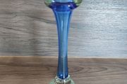 Vintage Glass Vase Blue 1960s Single Stem Blue Control Vase