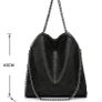 Black Bag with Silver Hardware and Chain Handle Image 3
