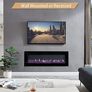 50"/127cm Electric Fireplace, Wall Mounted, Recessed, 9 Colour Flame Effect, Media Wall Compatible, 900W - 1800W Heater, Remote Control Image 5