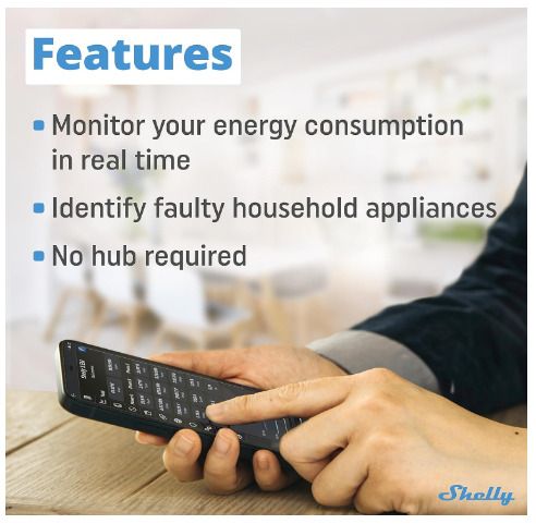 Shelly 3EM | 3-Channel WiFi Smart Energy Meter with Contactor Control - 120A (per channel) | Compatible with Alexa & Google Home