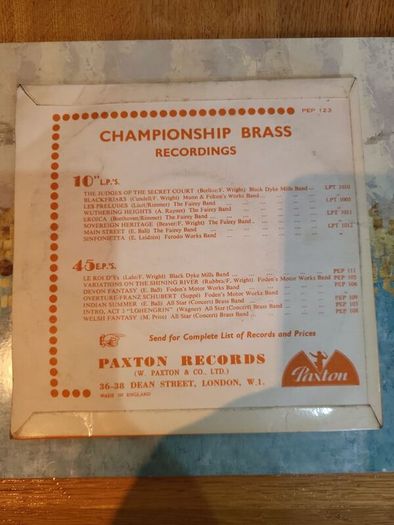 The All Star Brass Band & Ferodo Works Band extended play 45 record Paxton PEP 123