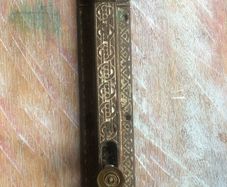 Antique door sliding bolt 1876, a Kenrick & sons bronze/brass door bolt