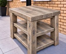 Aged Driftwood Style Compact Kitchen Island