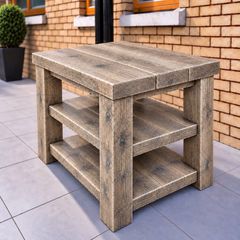 Aged Driftwood Style Compact Kitchen Island