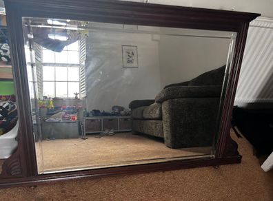 Antique Victorian / Edwardian Overmantel Mirror c.1900